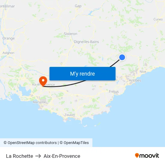 La Rochette to Aix-En-Provence map