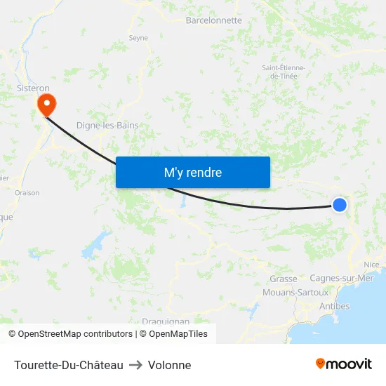 Tourette-Du-Château to Volonne map