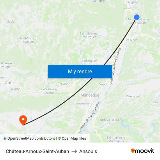 Château-Arnoux-Saint-Auban to Ansouis map