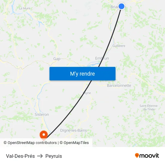 Val-Des-Prés to Peyruis map