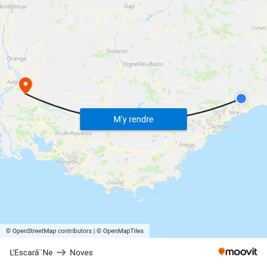 L'Escarã¨Ne to Noves map