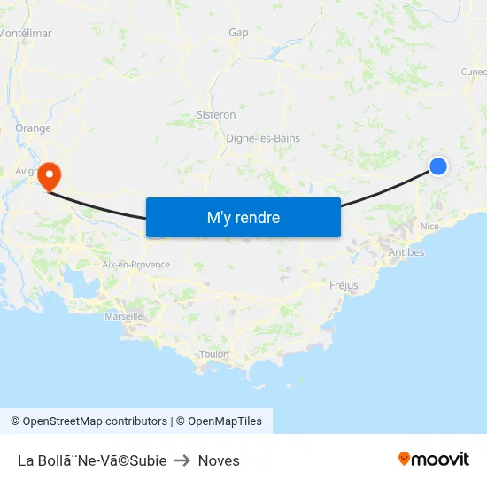 La Bollã¨Ne-Vã©Subie to Noves map