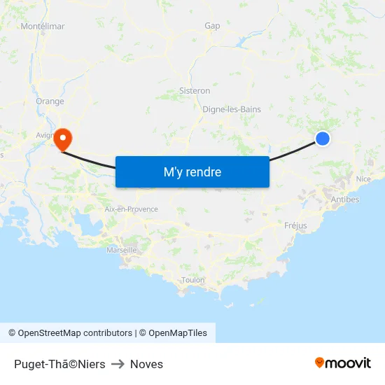 Puget-Thã©Niers to Noves map