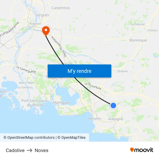 Cadolive to Noves map