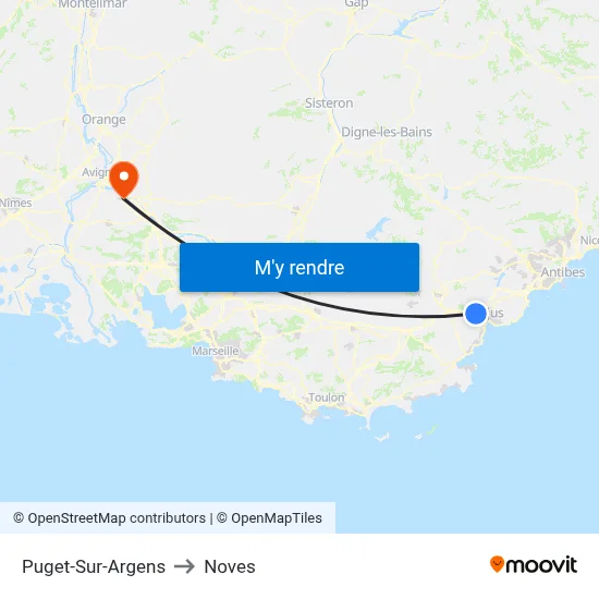 Puget-Sur-Argens to Noves map