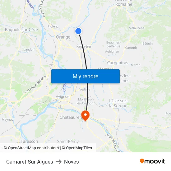 Camaret-Sur-Aigues to Noves map