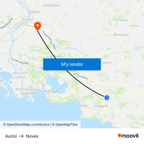Auriol to Noves map