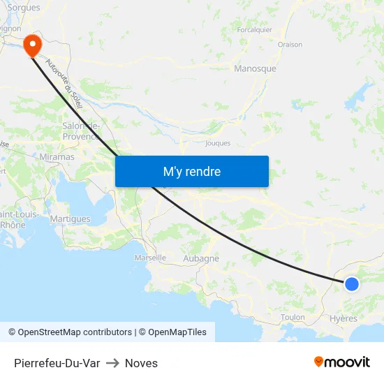 Pierrefeu-Du-Var to Noves map