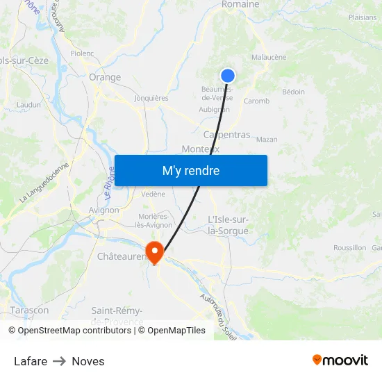 Lafare to Noves map