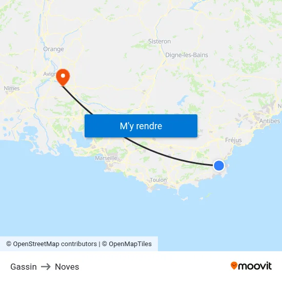 Gassin to Noves map
