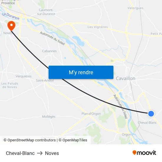 Cheval-Blanc to Noves map