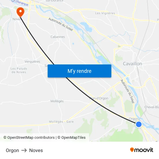 Orgon to Noves map