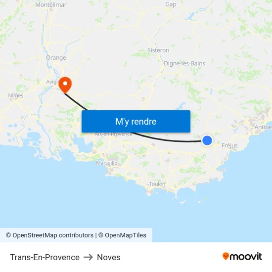 Trans-En-Provence to Noves map