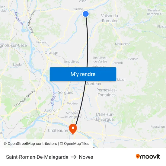 Saint-Roman-De-Malegarde to Noves map