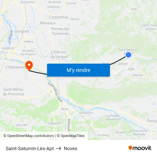 Saint-Saturnin-Lès-Apt to Noves map