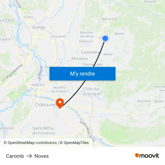 Caromb to Noves map
