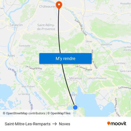 Saint-Mitre-Les-Remparts to Noves map