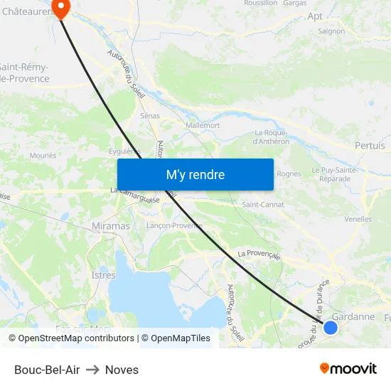 Bouc-Bel-Air to Noves map