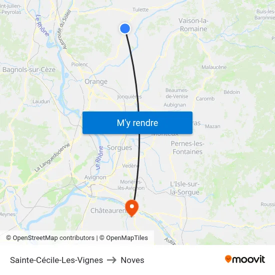 Sainte-Cécile-Les-Vignes to Noves map