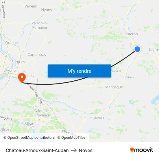 Château-Arnoux-Saint-Auban to Noves map