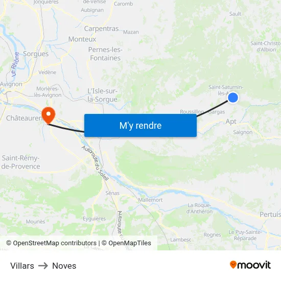 Villars to Noves map