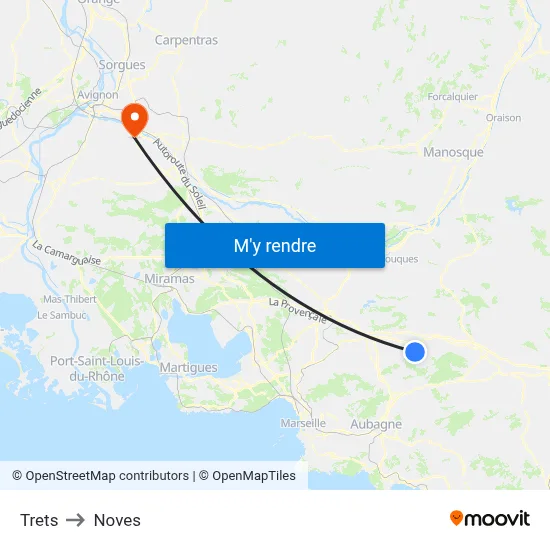Trets to Noves map