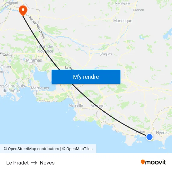 Le Pradet to Noves map
