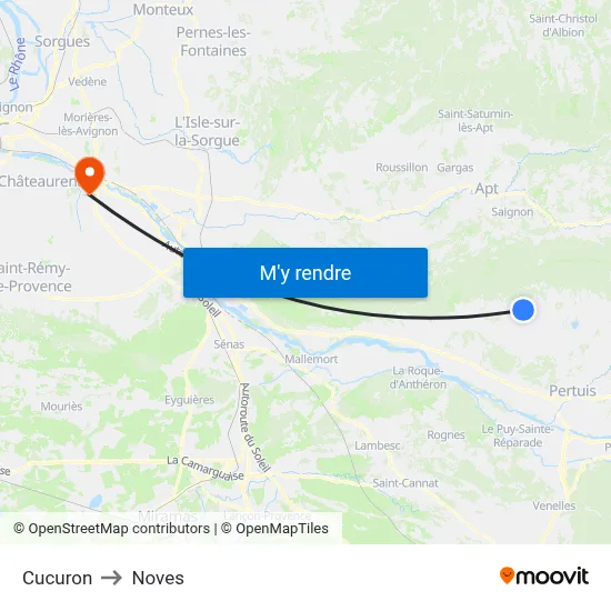 Cucuron to Noves map