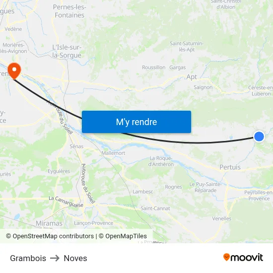 Grambois to Noves map