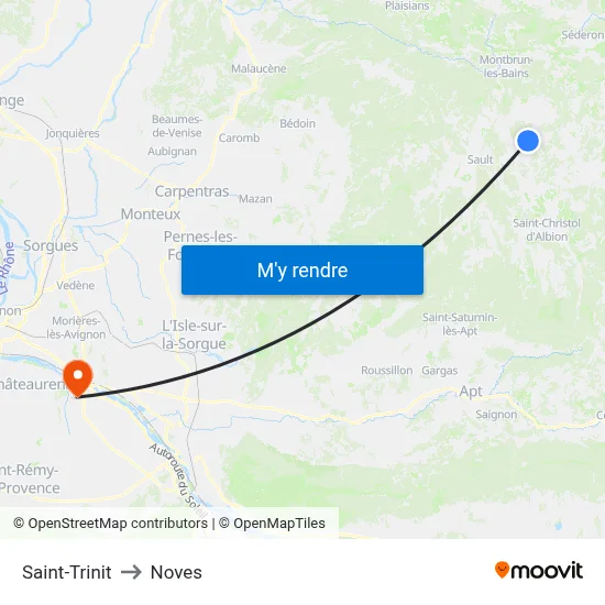 Saint-Trinit to Noves map