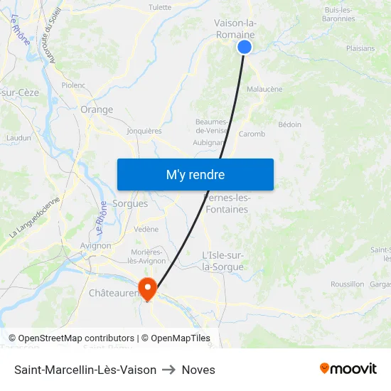 Saint-Marcellin-Lès-Vaison to Noves map