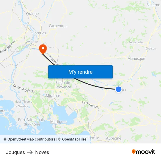 Jouques to Noves map