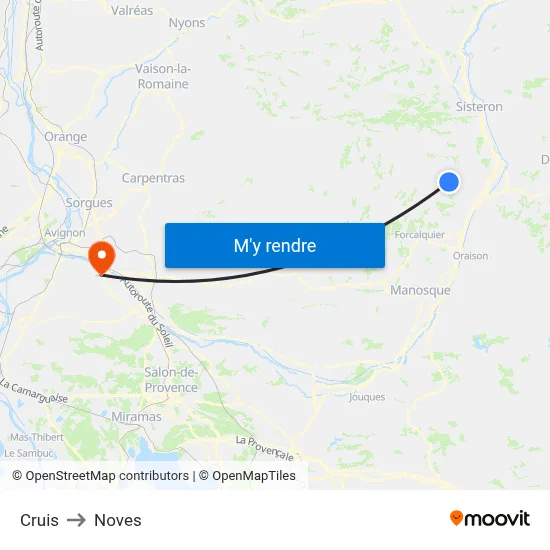 Cruis to Noves map