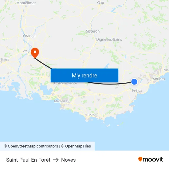Saint-Paul-En-Forêt to Noves map