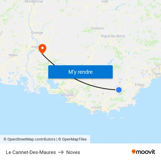 Le Cannet-Des-Maures to Noves map