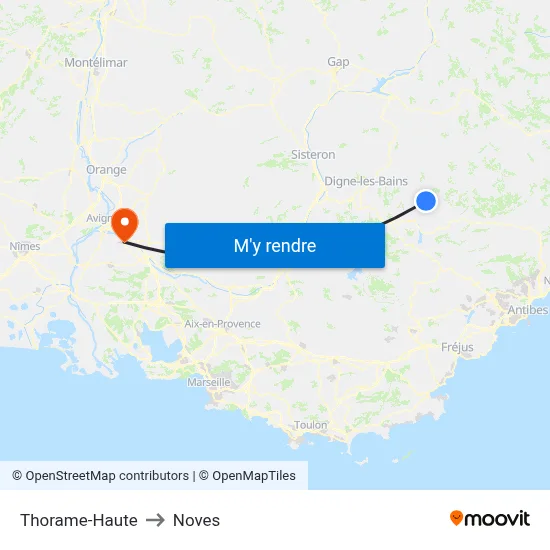 Thorame-Haute to Noves map