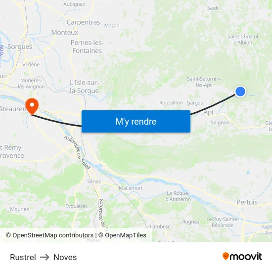Rustrel to Noves map