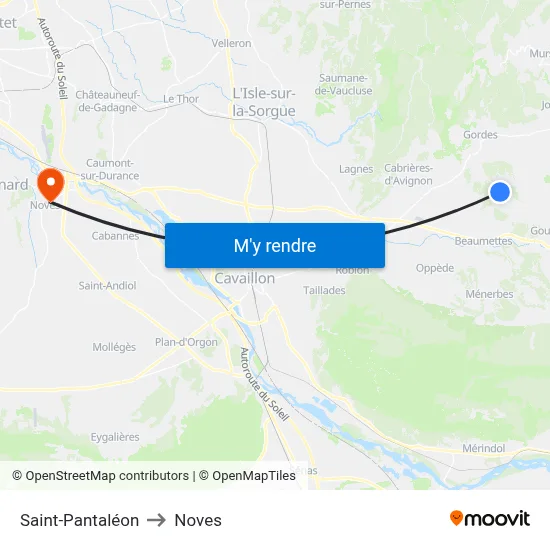 Saint-Pantaléon to Noves map