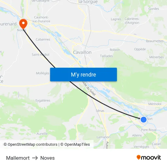 Mallemort to Noves map