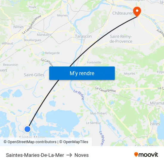 Saintes-Maries-De-La-Mer to Noves map