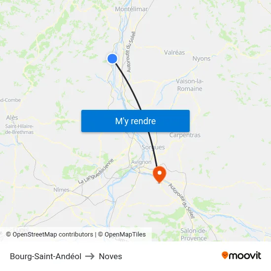 Bourg-Saint-Andéol to Noves map