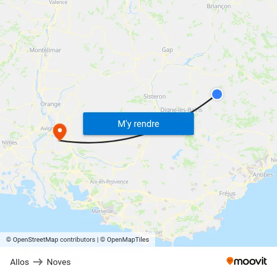 Allos to Noves map