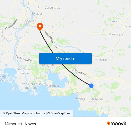 Mimet to Noves map