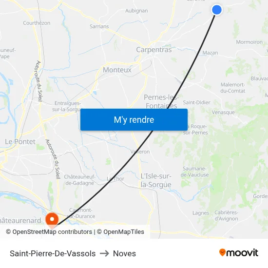 Saint-Pierre-De-Vassols to Noves map