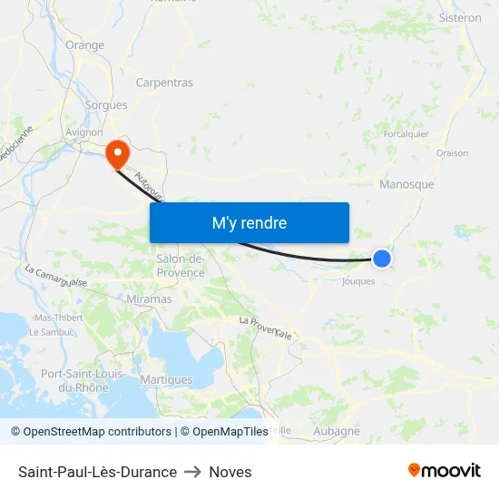 Saint-Paul-Lès-Durance to Noves map