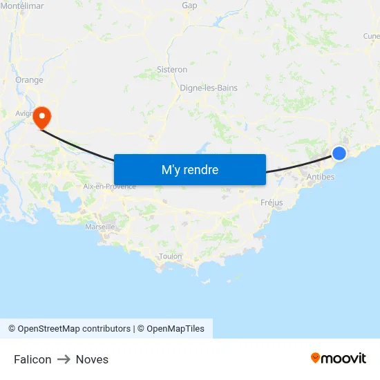 Falicon to Noves map