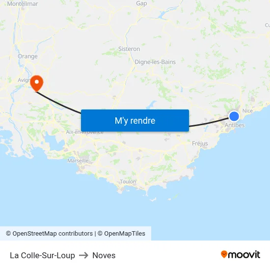 La Colle-Sur-Loup to Noves map