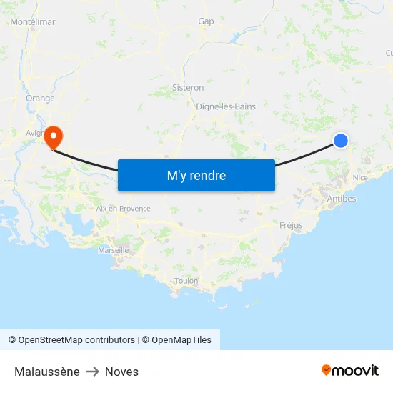 Malaussène to Noves map