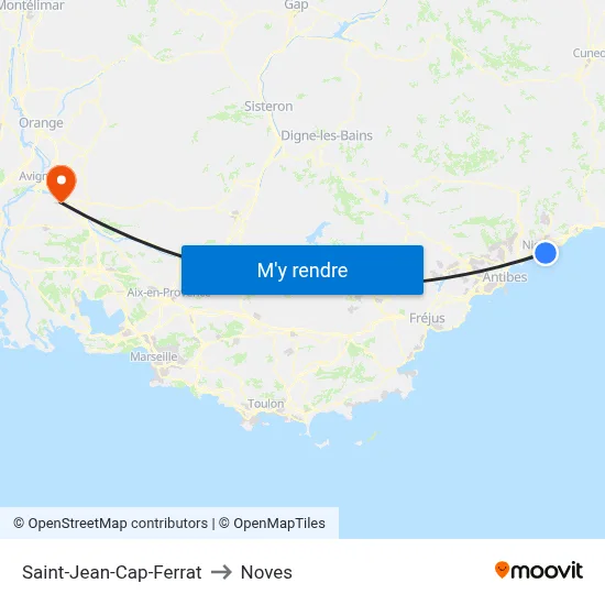 Saint-Jean-Cap-Ferrat to Noves map