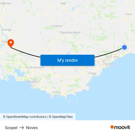 Sospel to Noves map